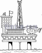 Oil Rig Drilling Petrolera Rigs Paintingvalley sketch template