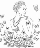 Pages Coloring Color Lady Butterflies Colouring Horse Lovely sketch template