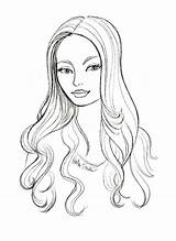 Hair Coloring Pages Hairstyle Long Girl Drawing Sketches Drawings Haircut Lucky Sketch Hairstyles Braid Printable Fashion Style Fonseca Heather Getdrawings sketch template