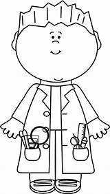 Scientist Boy Clip Science Lab Coat Outline Mycutegraphics Graphics Coloring Vector Wearing sketch template