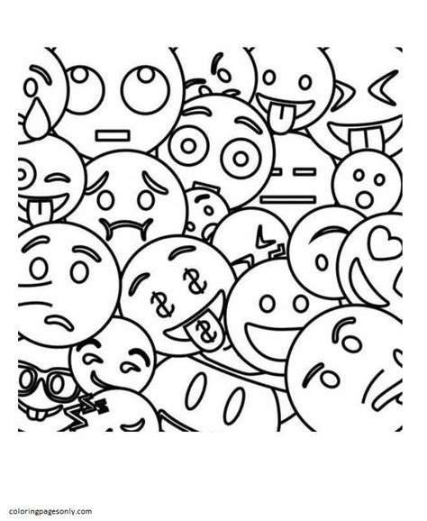 printable emojis  coloring page coloring page page  kids