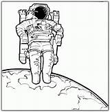 Coloring Astronaut Pages Nasa sketch template