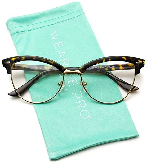 wearme pro new semi rimless retro cat eye fake glasses glasses