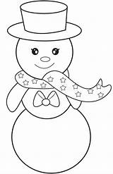 Snowman Coloring Simple Drawing Pages Kids Color Snowmen Illustration Book Drawings Getdrawings sketch template