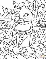 Romero Britto Coloring Pages Mona Cat Sheets Para Paintings Colorear Pop Famous Coloriage Da Printable Supercoloring Color Arte Dibujo Template sketch template