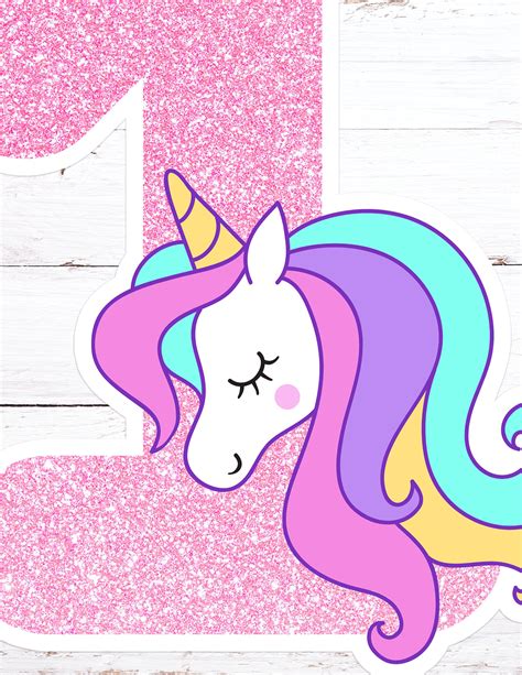 printable unicorn centerpiece number  unicorn birthday etsy
