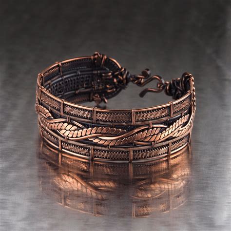 wire wrapped bracelet pure copper bracelet for man or women etsy in