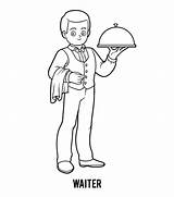 Waiter Coloring Pages Colouring Template sketch template