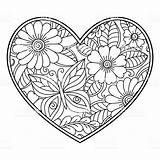 Corazón Henna Mehndi Lotus San Valentin Istockphoto Ivonn111e sketch template