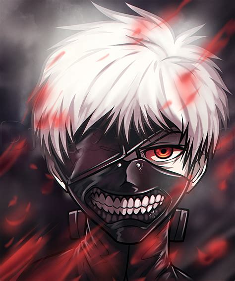 How To Draw Kaneki Ken From Tokyo Ghoul Step By Step