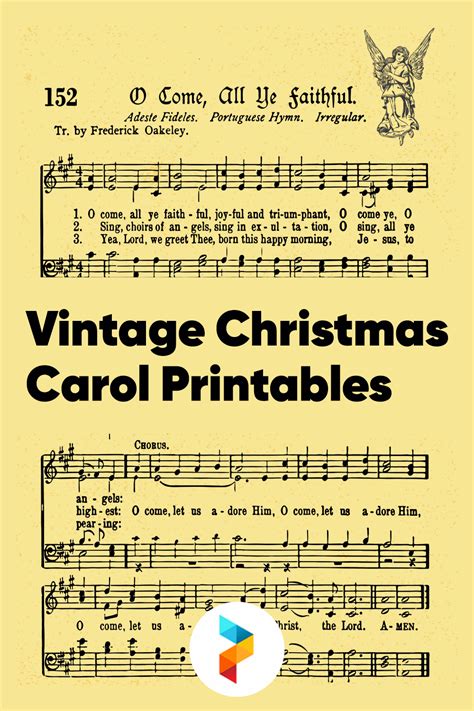 vintage christmas carol  printables     printablee