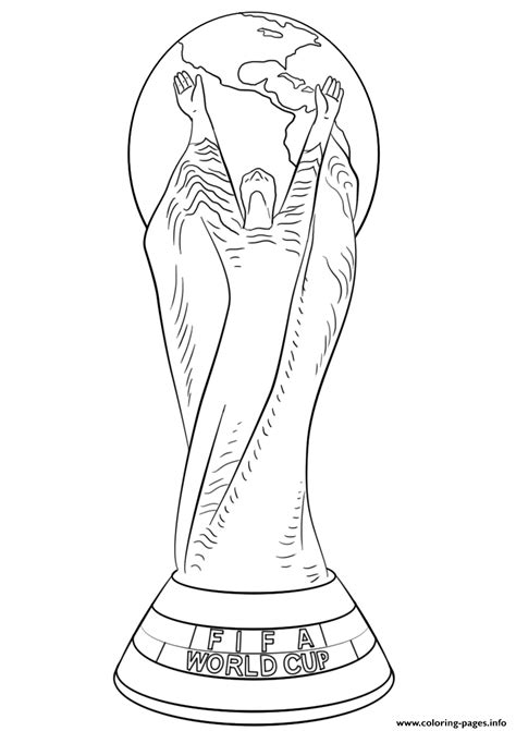 fifa world cup football trophy coloring page printable
