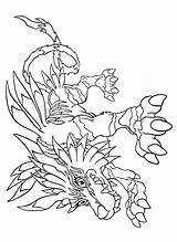 Digimon Coloring Pages Ausmalen Pokemon Color Yu Gi Oh Picgifs Drawings Coloriage Printable Fan Ard Arquitectos Garurumon Dessin ぬりえ Dragon sketch template