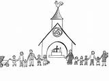 Gottesdienst Kinder Kirche Leute sketch template