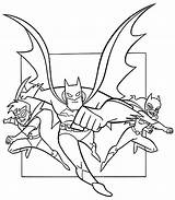 Batman Robin Catwoman Coloring Drawings sketch template