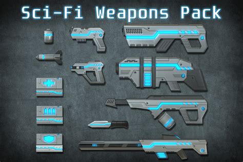 sci fi weapons pack  unity asset store