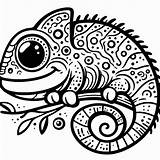 Chameleon Coloring Pages sketch template