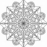 Mandala Coloring Zentangle Adult Flowers Pages Illustration Vector Book Relaxing Adults Preview sketch template