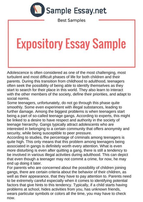 expository essay samples   facts sample essay medium