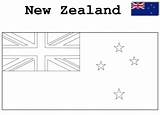 Zealand Coloring Template Map Flag Pages sketch template