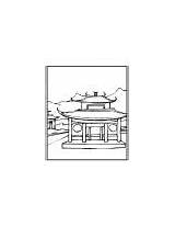 Tempel Chinesischer Ausmalbild sketch template