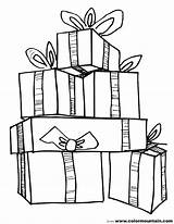 Present Christmas Gift Drawing Clipart Coloring Outline Pages Presents Gifts Printable Color Box Line Birthday Drawings Kids Easy Stack Stocking sketch template