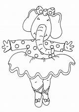 Ballerina Tulamama Colouring Elephant sketch template