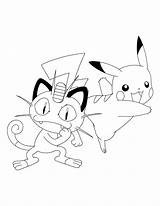 Coloring Pokemon Pages Meowth Pikachu Sketch Library Clipart Cartoon sketch template