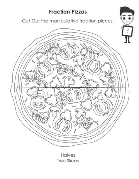 fraction pizza coloring page pages sketch coloring page