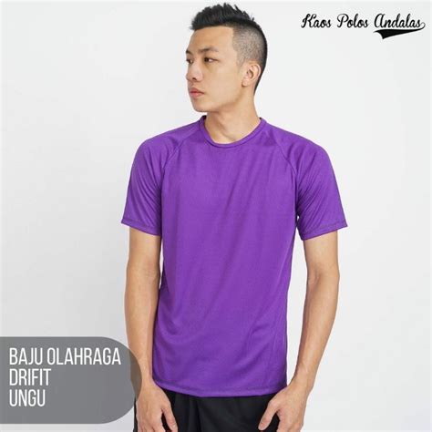 Jual As Kaos Polos Dryfit Baju Olahraga Jersey Polos Ungu Shopee