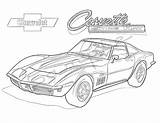 Corvette Stingray Camaro Chevrolet 60s 70s sketch template