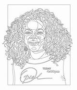 Coloring Oprah Winfrey sketch template