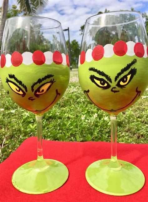 Excited To Share This Item From My Etsy Shop Grinch Wine Glass