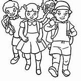 School Coloring Pages Kids Yard Hellokids Skipping Rope Jumping Pupils Girls sketch template