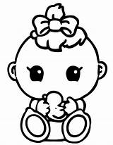 Coloring Baby Pages Girl Cute Printable Squinkies Shower Clipart Print Drawings Babies Kids Coloring4free Newborn Colouring Color Girls Sheets Cartoon sketch template