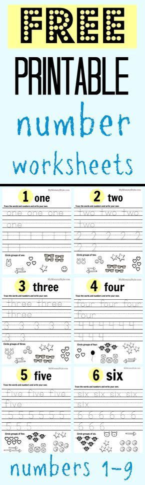printable number worksheets numbers    preschool math