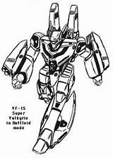 Valkyrie Veritech Robotech Super Battloid Mode Jotun Guardian sketch template