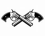 Svg Crossed Revolver Pistol Handguns Cricut sketch template