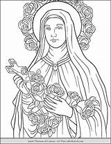 Therese Lisieux Theresa Sainte Thecatholickid Colouring Cnt Print sketch template