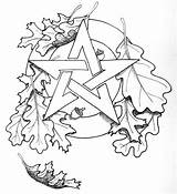 Pagan Coloring Pentacle sketch template