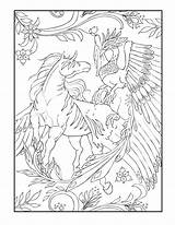 Creatures Mystical Pegasus sketch template