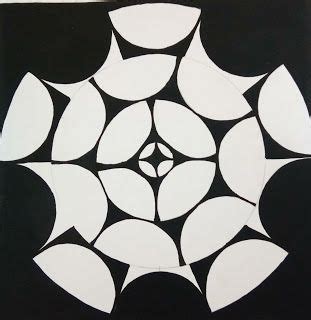 black  white drawing   circular design  leaves