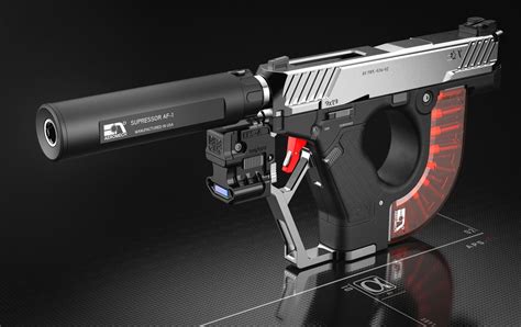 potd  aeromech aps  handgun system concept  firearm blog