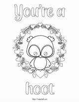 Coloring Pages Valentine Owl Cute Kids Valentines sketch template
