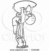 Clipart Bored Gum Blowing Bubble Boy Illustration Cartoon School Toonaday Royalty Lineart Outline Vector 2021 sketch template