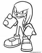 Knuckles Echidna Hedgehog Coloringonly sketch template