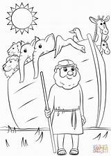 Noah Ark Coloring Pages Animals Two Noahs Drawing Printable Animal Colouring Kids Bible Sheets Supercoloring Flood Getdrawings Sunday School sketch template