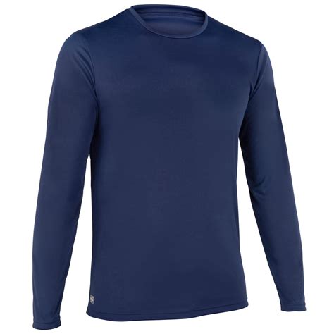mens surfing long sleeve uv protection water  shirt blue olaian decathlon