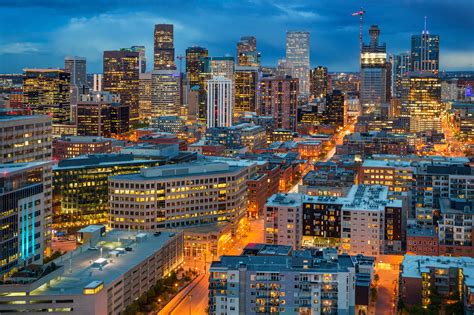 denver city skyline  dusk vibration analysis infrared cbm services