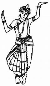 Coloring Odissi Dances Indians sketch template